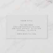 モノグラムモダンフォトミニマルなリネン効果 名刺 (裏面)