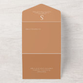 モノグラムモダンフォト燃えたオレンジ色QRコード オールインワン招待状 (外側)