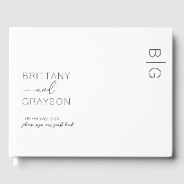 モノグラムモダンフォト結婚のゲストブック ゲストブック