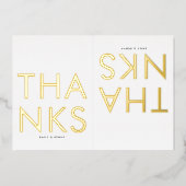 モノグラムモダンフォトTWOありがとう金ゴールド 箔招待状 (正面)