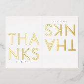 モノグラムモダンフォトTWOありがとう金ゴールド 箔招待状 (正面)