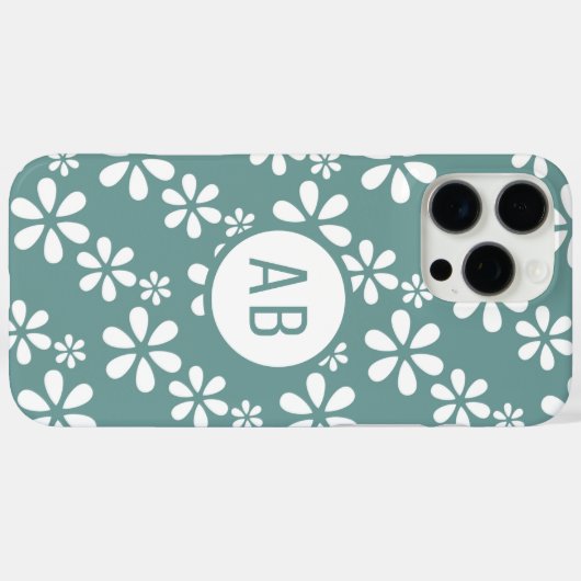 モノグラムモダンフガーリーラルパタパーソナライズされたーン Case-Mate iPhoneケース (裏面 (横))