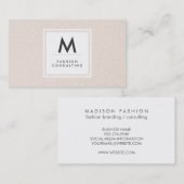 モノグラムモダンフラクチャ模様ベージュ 名刺 (正面/裏面)