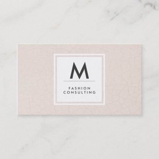 モノグラムモダンフラクチャ模様ベージュ 名刺 (正面)