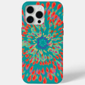 モノグラムモダンフラワーティール（緑がかった色）iPhoneケース Case-Mate iPhoneケース (裏面)