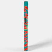 モノグラムモダンフラワーティール(緑がかった色)iPhoneケース Case-Mate iPhoneケース (裏面 / 右)