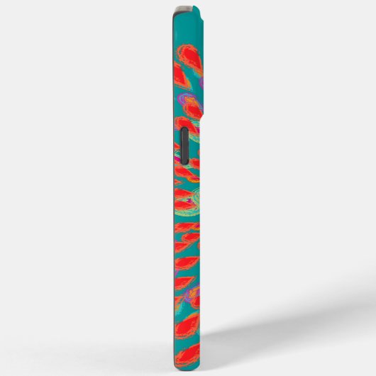 モノグラムモダンフラワーティール（緑がかった色）iPhoneケース Case-Mate iPhoneケース (裏面 / 右)