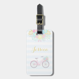 モノグラムモダンフラワーバイク荷物タグ ラゲッジタグ