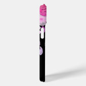 モノグラムモダンブライトフェミニンピンクフローラブラック Case-Mate iPhoneケース (裏面 / 右)