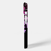 モノグラムモダンブライトフェミニンピンクフローラブラック Case-Mate iPhoneケース (裏面 / 左)