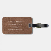 モノグラムモダンブラウンフェイクレザーテクスチャ ラゲッジタグ (裏面横)