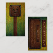 モノグラムモダンブラウンレザールック#6 名刺 (正面/裏面)