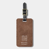 モノグラムモダンブラウン ラゲッジタグ (正面縦)