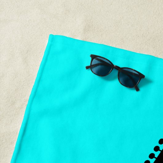 モノグラムモダンブラックエレキギター/アクアブルー ビーチタオル (インサイチュ)