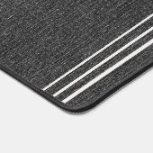 モノグラムモダンブラックデニムプリントプラチナアクセント デスクマット (コーナー)