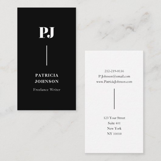 モノグラムモダンブラックプロフェッショナル 名刺 (正面/裏面)