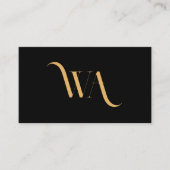 モノグラムモダンブラック金ゴールドシッミニマルクカスタム 名刺 (正面)