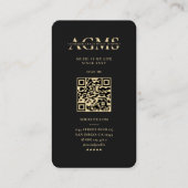 モノグラムモダンブラック金ゴールドミュージカルノート 名刺 (裏面)