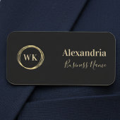 モノグラムモダンブラック金ゴールド従業員 名札