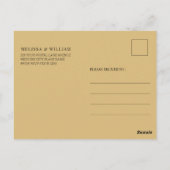 モノグラムモダンブラック金ゴールド結婚式招待状 ポストカード (裏面)