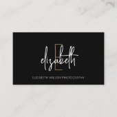 モノグラムモダンブラック金ゴールド 名刺 (正面)