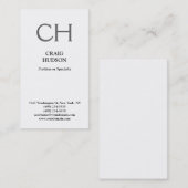 モノグラムモダンブラック&ホワイトの名刺 名刺 (正面/裏面)