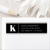 モノグラムモダンブラック&ホワイト差出人住所 ラベル (インサイチュ)