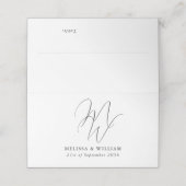 モノグラムモダンブラック&ホワイト結婚ズ プレイスカード (外部開封)