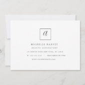 モノグラムモダンブラック&ホワイト結婚式招待状 招待状 (裏面)