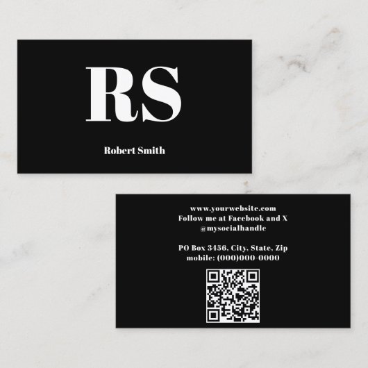 モノグラムモダンブラック 名刺 (正面/裏面)