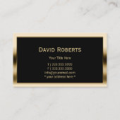 モノグラムモダンブラック&金ゴールドフレームプロフェッショナル 名刺 (裏面)