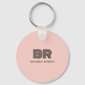 モノグラムモダンブランディングロゴスタイリッシュトレンディーピンク キーホルダー (裏面)