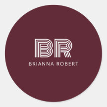 モノグラムモダンブランディングロゴスタイリッシュブルゴーニュ