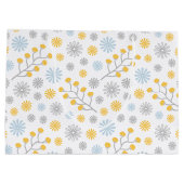 モノグラムモダンブルーイエロー&グレー抱き枕 ラージペーパーバッグ (裏面)