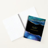 モノグラムモダンブルーグリーンゲートグリッターノート ノートブック (内部)
