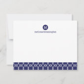 モノグラムモダンブルージオメトリックありがとう ノートカード (正面)
