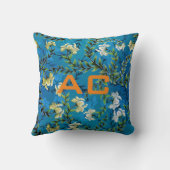 モノグラムモダンブルーフローラシック クッション (裏面)