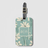モノグラムモダンブルーフローラ ラゲッジタグ (正面縦)