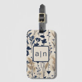 モノグラムモダンブルーフローラ ラゲッジタグ (正面縦)