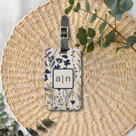 モノグラムモダンブルーフローラ ラゲッジタグ