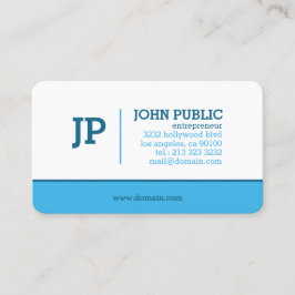 モノグラムモダンブルーホワイト 名刺