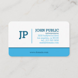 モノグラムモダンブルーホワイト 名刺