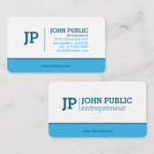 モノグラムモダンブルーホワイト 名刺 (正面/裏面)