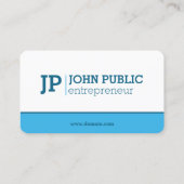 モノグラムモダンブルーホワイト 名刺 (裏面)