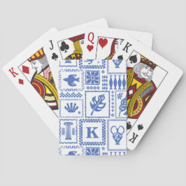 モノグラムモダンブルー白抽象芸術パターン トランプ