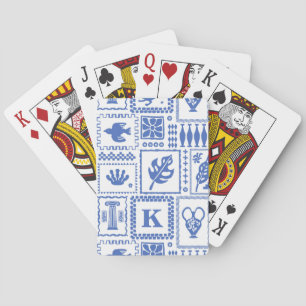 モノグラムモダンブルー白抽象芸術パターン トランプ