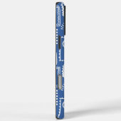 モノグラムモダンブルー白抽象芸術パターン Case-Mate iPhoneケース (裏面 / 右)