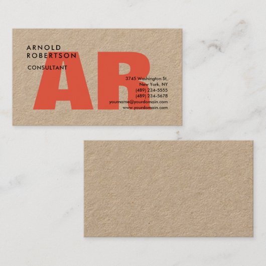 モノグラムモダンプはっきりしたラントレンディークラフト 名刺 (正面/裏面)