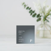 モノグラムモダンプエレガントラントレンディーデザインラグジュアリー スクエア名刺 (スタンド正面)