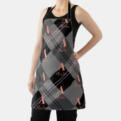 モノグラムモダンプレイドグレーブラックピンク エプロン (インサイチュ)